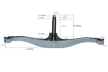 Крестовина барабана стиральной машины Атлант, лучи 23,7 см, вал 12,3 см, d - 20 мм, крепление под болт, код 730136201500, нержавейка