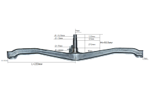 Крестовина барабана стиральной машины Indesit, лучи 23,3 см, вал 6,5 см, d-17 мм, крепление под болт, под баки  118020, 293409, нержавейка