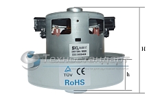 Мотор пылесоса Samsung, 1800 W, H=116-117 мм, h=35 мм, D=138 мм, d=84 мм