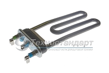 Тэн 1700W, слегка изогнут, без отверстия под датчик, L=170 мм, l=13 мм, резинка ровная, сдвоенные клеммы, для Indesit, код 066086,  Thermowatt