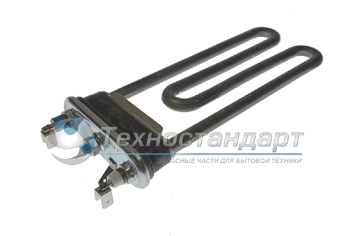 Тэн 1500W, прямой, без отверстия под датчик, L=180 мм, l=19 мм, широкая резинка с "юбкой", сдвоенные клеммы, Thermowatt, для Candy, код 90457730
