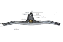Крестовина барабана стиральной машины Bosch, лучи 240 мм, вал 79 мм, d-30 мм, крепление под болт, код 00473774, латунная втулка