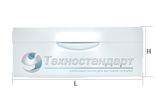 Панель ящика холодильника откидная Атлант-Минск, белая, H=185 мм, L= 470 мм, код 301540103800, , оригинал