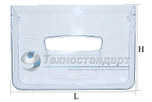 Панель ящика холодильника Ariston, Indesit, Stinol,  малая, для овощей, H=167 мм, L=248 мм, код 283168, 857208, 856033