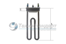 Тэн 1700W, слегка изогнут, без отверстия под датчик, L=170 мм, l=13 мм, резинка ровная, сдвоенные клеммы, для Indesit, код 066086,  Thermowatt